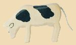 Engelberger Kuh schwarz fressend H�he ca. 8 cm