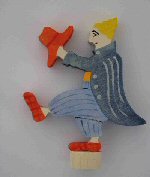 Haist Stecker Clown mit Hut handbemalt