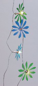 HighLight Lichtergirlande Silouette-Bl�ten t�rkis-blau-gr�n
