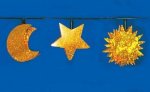 HighLight Lichterkette Sonne, Mond und Sterne Holo.Glitzer kupfer