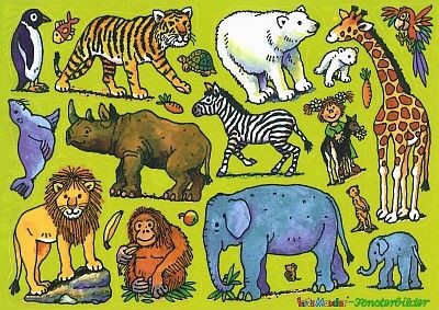 Lutz Mauder Fensterbild Zoo DIN A4 Lutz Mauder Fensterbild Zoo DIN A4