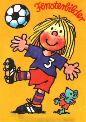 Lutz Mauder Fensterbild Fussball-Mädchen Lutz Mauder Fensterbild Fussball-Mädchen